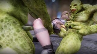 Big Breasts Elf Mama Oak Defeat by Ugly Cosplay Orc Seeding Sex 3D Hentai NSFW Part 7
